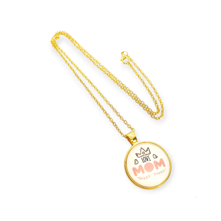 Necklace gold love mom2